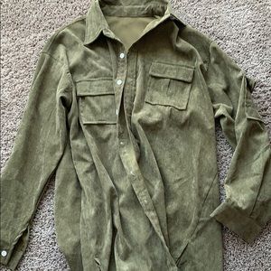 Army green button up